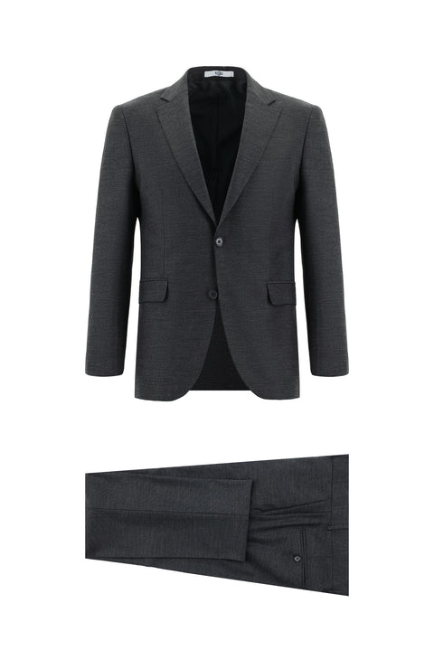 Orta Füme 7 Drop Slim Fit Dar Kesim Takım Elbise