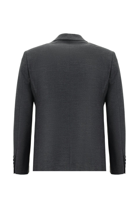 Orta Füme 7 Drop Slim Fit Dar Kesim Takım Elbise