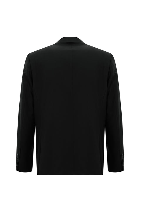 Black 4-Drop Relaxed Fit Suit
