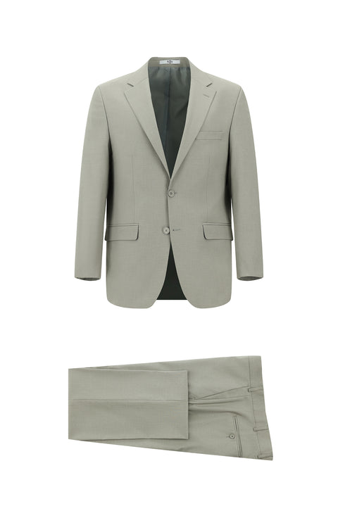 Light Gray 8 Drop Muscle Fit Long Athletic Cut Suit