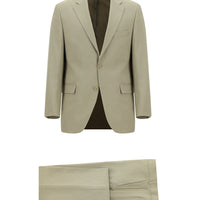 Light Beige 8 Drop Muscle Fit Long Athletic Cut Suit