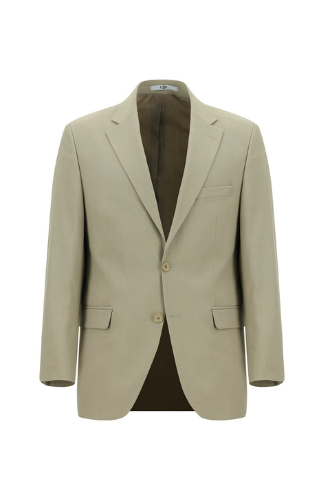 Light Beige 8 Drop Muscle Fit Long Athletic Cut Suit