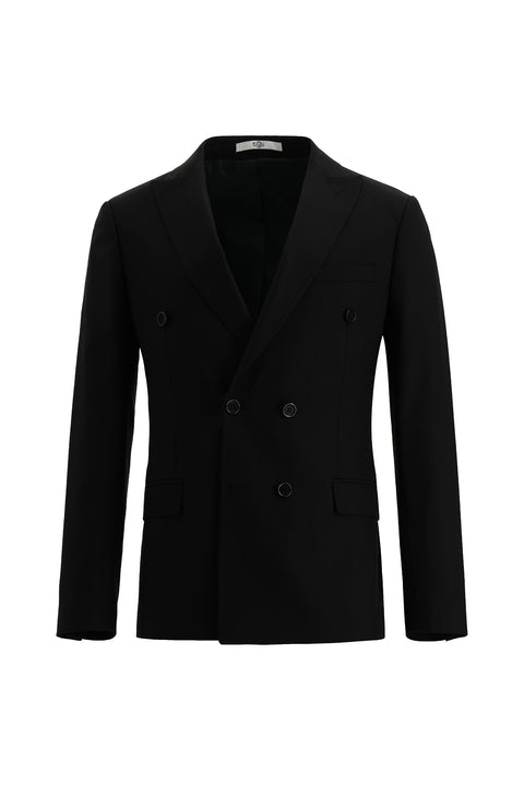 Black 7 Drop Super Slim Fit Extra Narrow Cut Double-Breasted Suit