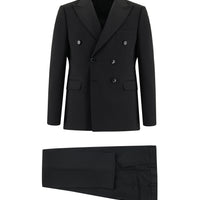 Black 7 Drop Slim Fit Narrow Cut Double-Breasted Suit
