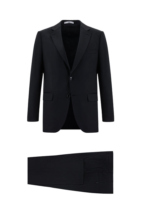 Black 6-Drop Regular Fit Standard Cut Suit