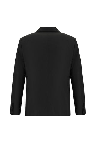  Siyah 6 Drop Regular Fit Standart Kesim Desenli Kruvaze Takım Elbise