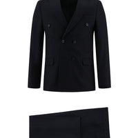 Dark Navy 7 Drop Slim Fit Narrow Cut Double-Breasted Suit