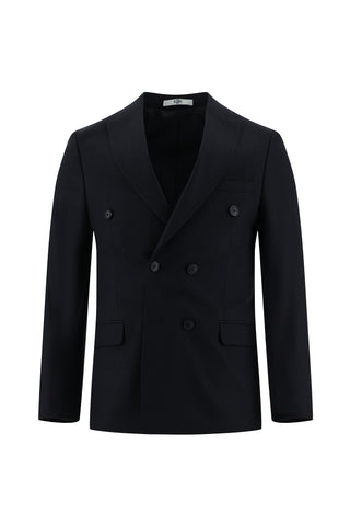  Koyu Lacivert 7 Drop Super Slim Fit Eksra Dar Kesim Kruvaze Takım Elbise