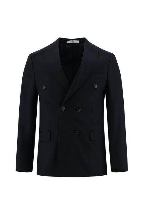 Dark Navy 7 Drop Super Slim Fit Extra Narrow Cut Double-Breasted Suit