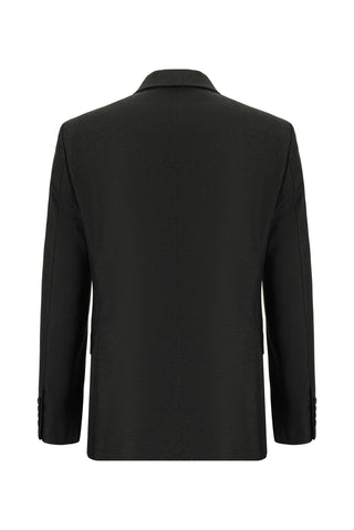  Koyu Antrasit 7 Drop Super Slim Fit Eksra Dar Kesim Desenli Kruvaze Takım Elbise