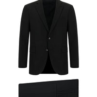 Black 6-Drop Regular Fit Standard Cut Suit