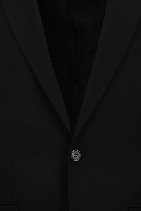 Black 4-Drop Relaxed Fit Patterned Suit