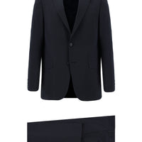 Dark Navy 4-Drop Relaxed Fit Patterned Suit