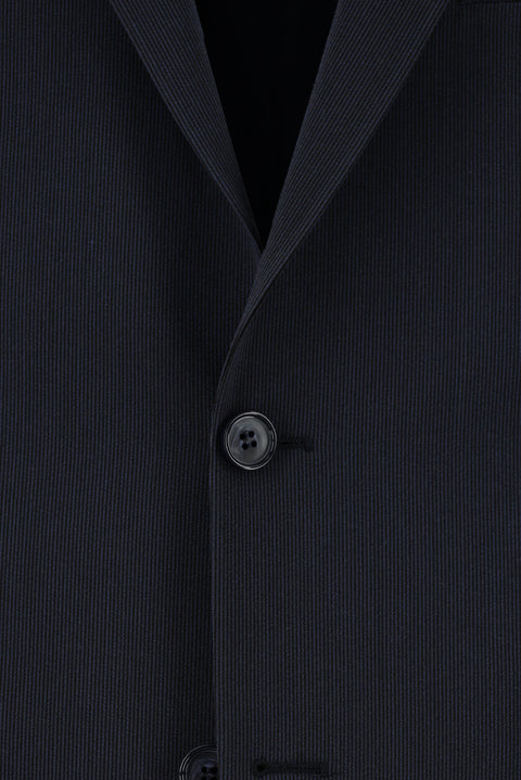 Dark Navy 4-Drop Relaxed Fit Patterned Suit