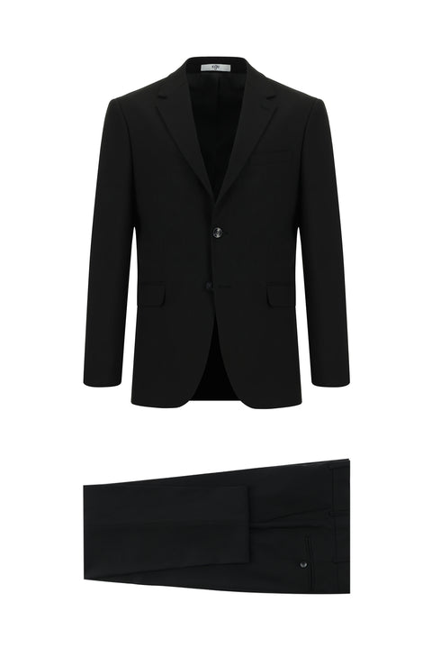 Siyah 7 Drop Slim Fit Dar Kesim Takım Elbise