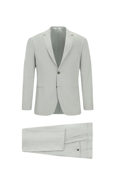 Light Grey 7 Drop Super Slim Fit Extra Narrow Cut Patterned Suit