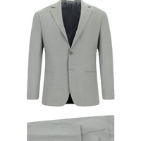 Medium Grey 7 Drop Super Slim Fit Extra Narrow Cut Patterned Suit
