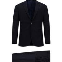 Orta Lacivert 7 Drop Super Slim Fit Eksra Dar Kesim Desenli Takım Elbise