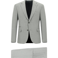 Medium Grey 6 Drop Regular Fit Standard Cut Lycra Zip-Pocket Suit