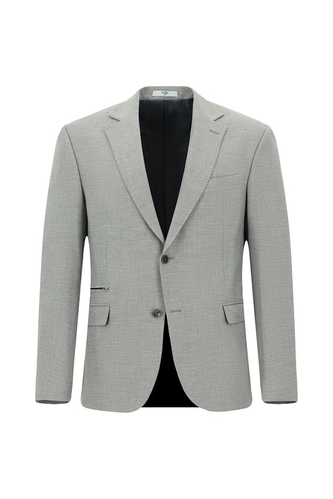 Medium Grey 6 Drop Regular Fit Standard Cut Lycra Zip-Pocket Suit