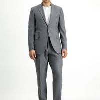 Medium Gray 6 Drop Regular Fit Standard Cut Lycra Zip-Pocket Suit