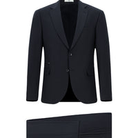 Dark Navy 6 Drop Regular Fit Standard Cut Lycra Zip-Pocket Suit