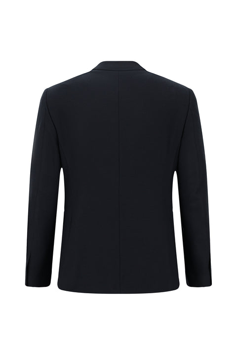 Dark Navy 6 Drop Regular Fit Standard Cut Lycra Zip-Pocket Suit