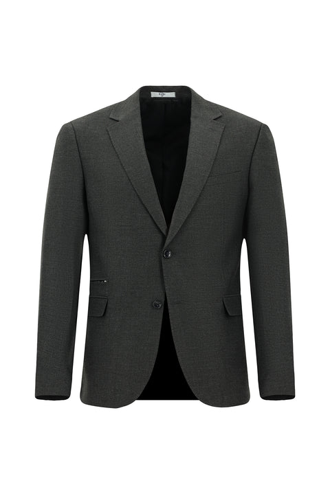 Dark Anthracite 6 Drop Regular Fit Standard Cut Lycra Zip-Up Pocket Suit