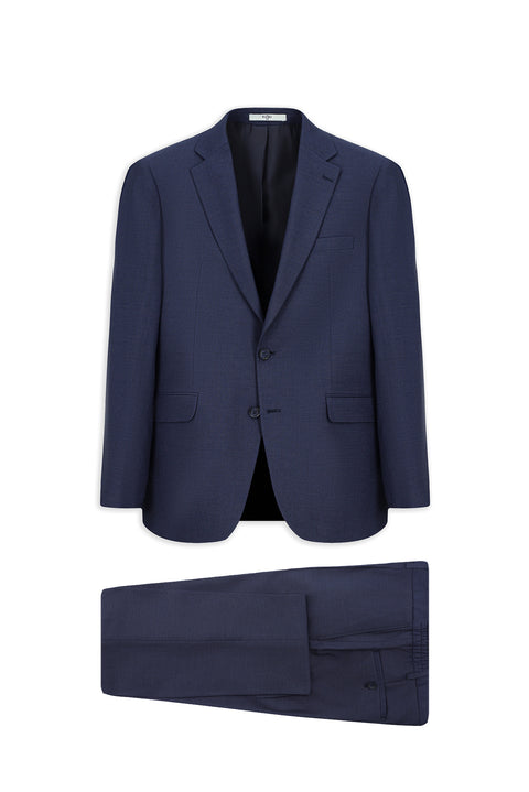 Medium Navy 7 Drop Slim Fit Suit with Elastic Waistband