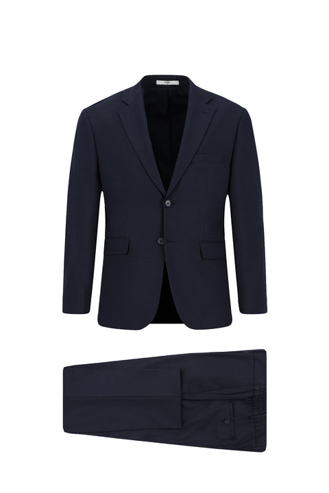 Dark Navy 6 Drop Regular Fit Suit with Elastic Waist