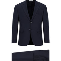 Dark Navy 4-Drop Relaxed Fit Suit with Elastic Waistband