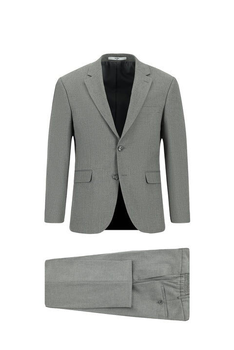 Dark Anthracite 4-Drop Relaxed Fit Suit with Elastic Waistband