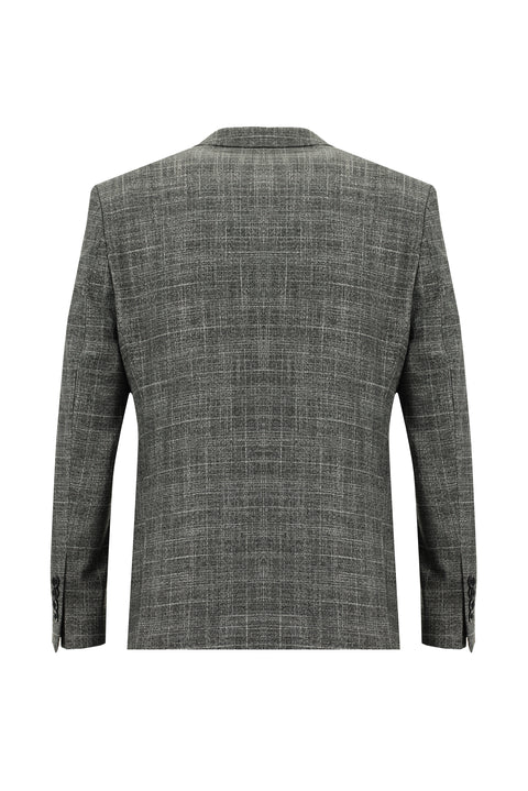Dark Gray 7 Drop Slim Fit Narrow Cut Suit with Vest