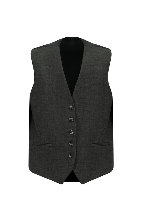 Koyu Füme 6 Drop Regular Fit Standart Kesim Kombinli Yelekli Takım Elbise