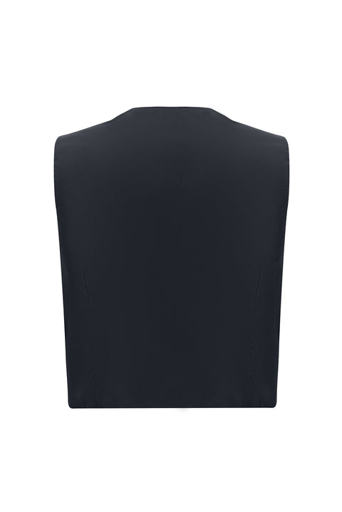 Medium Navy Blue 6 Drop Regular Fit Standard Cut Suit with Vest