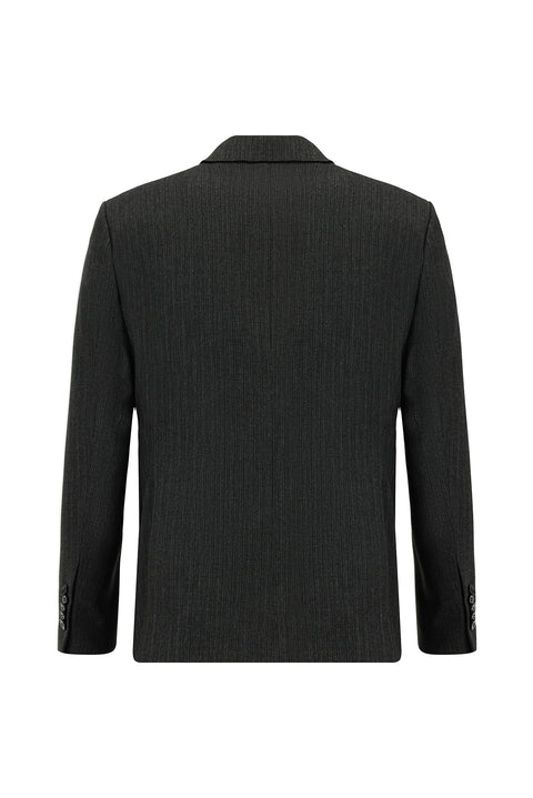 Black 6 Drop Regular Fit Standard Cut Suit with Vest