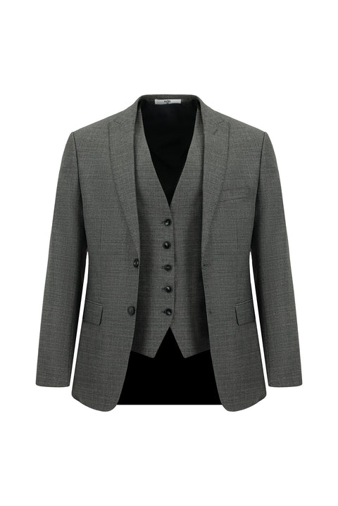 Light Gray 6 Drop Regular Fit Standard Cut Suit with Vest