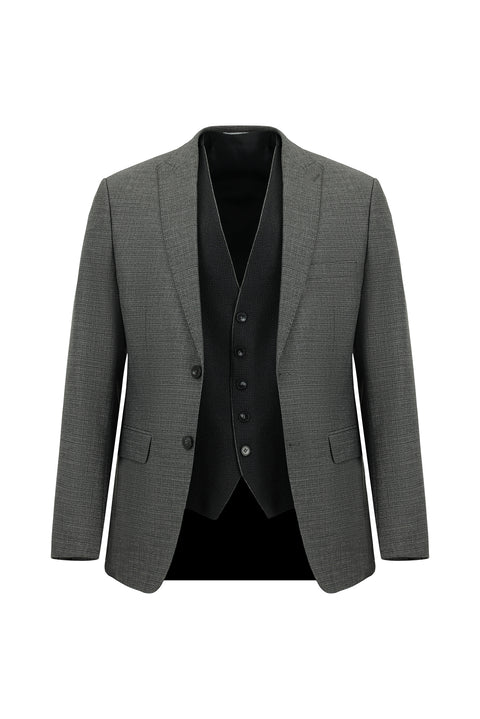 Light Gray 6 Drop Regular Fit Standard Cut Suit with Vest