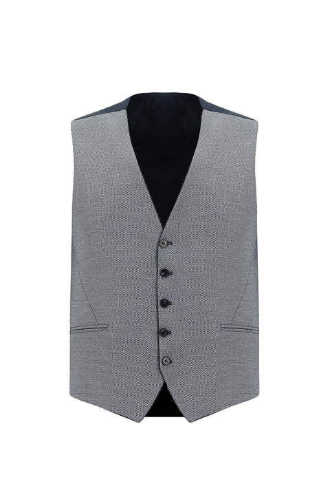 Medium Navy 7 Drop Super Slim Fit Extra Narrow Cut Suit with Vest