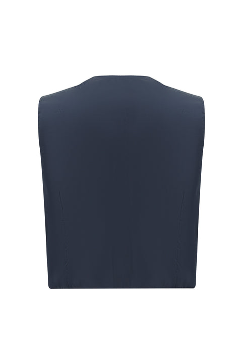 Medium Navy 7 Drop Super Slim Fit Extra Narrow Cut Suit with Vest