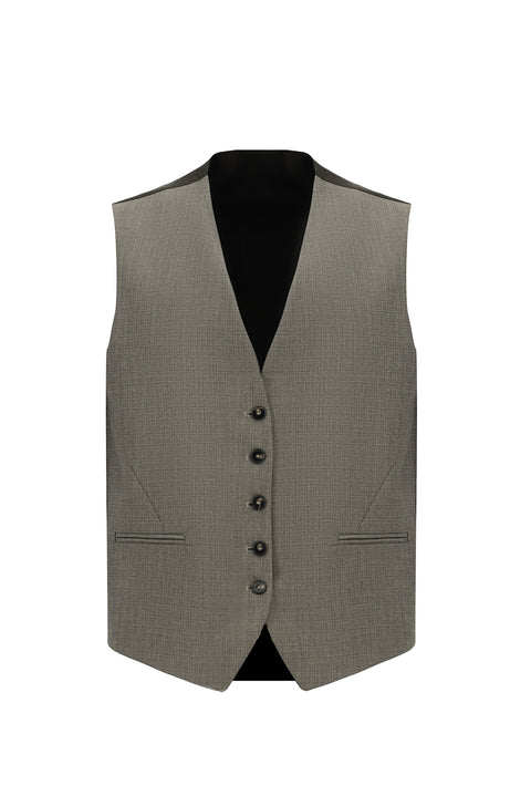 Açık Kahve  7 Drop Super Slim Fit Eksra Dar Kesim Kombinli Yelekli Takım Elbise