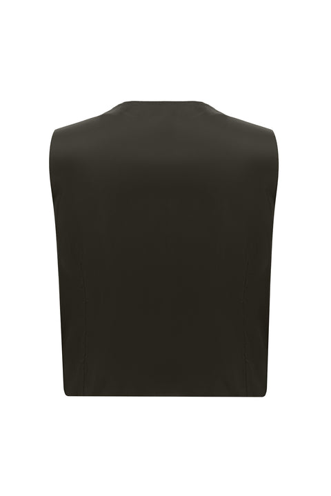 Açık Kahve  7 Drop Super Slim Fit Eksra Dar Kesim Kombinli Yelekli Takım Elbise