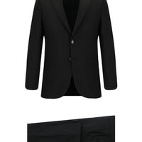 Black 6-Drop Regular Fit Standard Cut Wool Suit