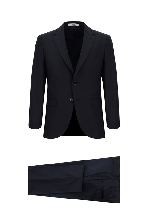 Dark Navy 7 Drop Slim Fit Narrow Cut Wool Suit