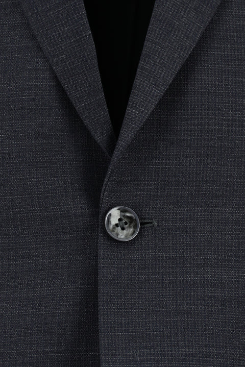 Dark Gray 4-Drop Relaxed Fit Wool Patterned Suit