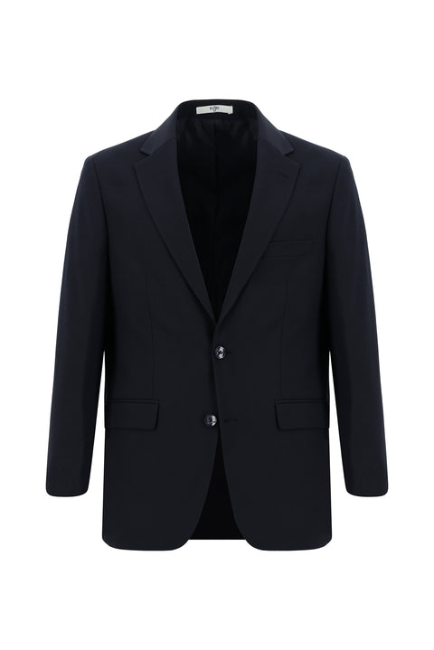 Dark Navy 7 Drop Slim Fit Narrow Cut Wool Patterned Suit