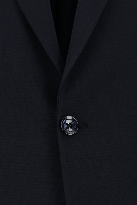 Dark Navy 4-Drop Relaxed Fit Wool Patterned Suit