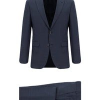 Indigo 4 Drop Relaxed Fit Wool Patterned Suit