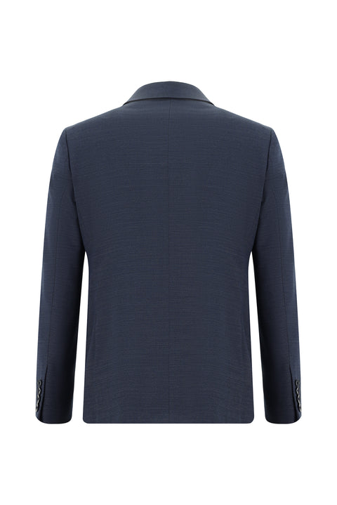 Indigo 4 Drop Relaxed Fit Wool Patterned Suit