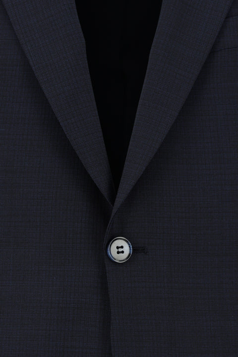 Dark Navy 6 Drop Regular Fit Standard Cut Wool Patterned Suit